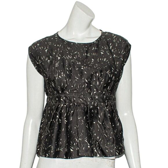 ISABEL MARANT UDNY Blouse Black Drawstring Waist Wool Blend Size 1 - Picture 1 of 11